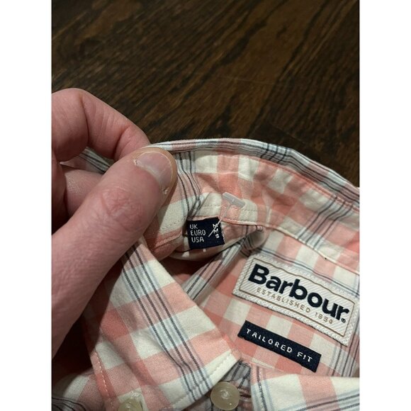 NWT Barbour Middleton Short-Sleeve Tailored Shirt Pink Men's Size S $75 - Picture 7 of 10